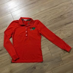Lacoste size small red long sleeve top